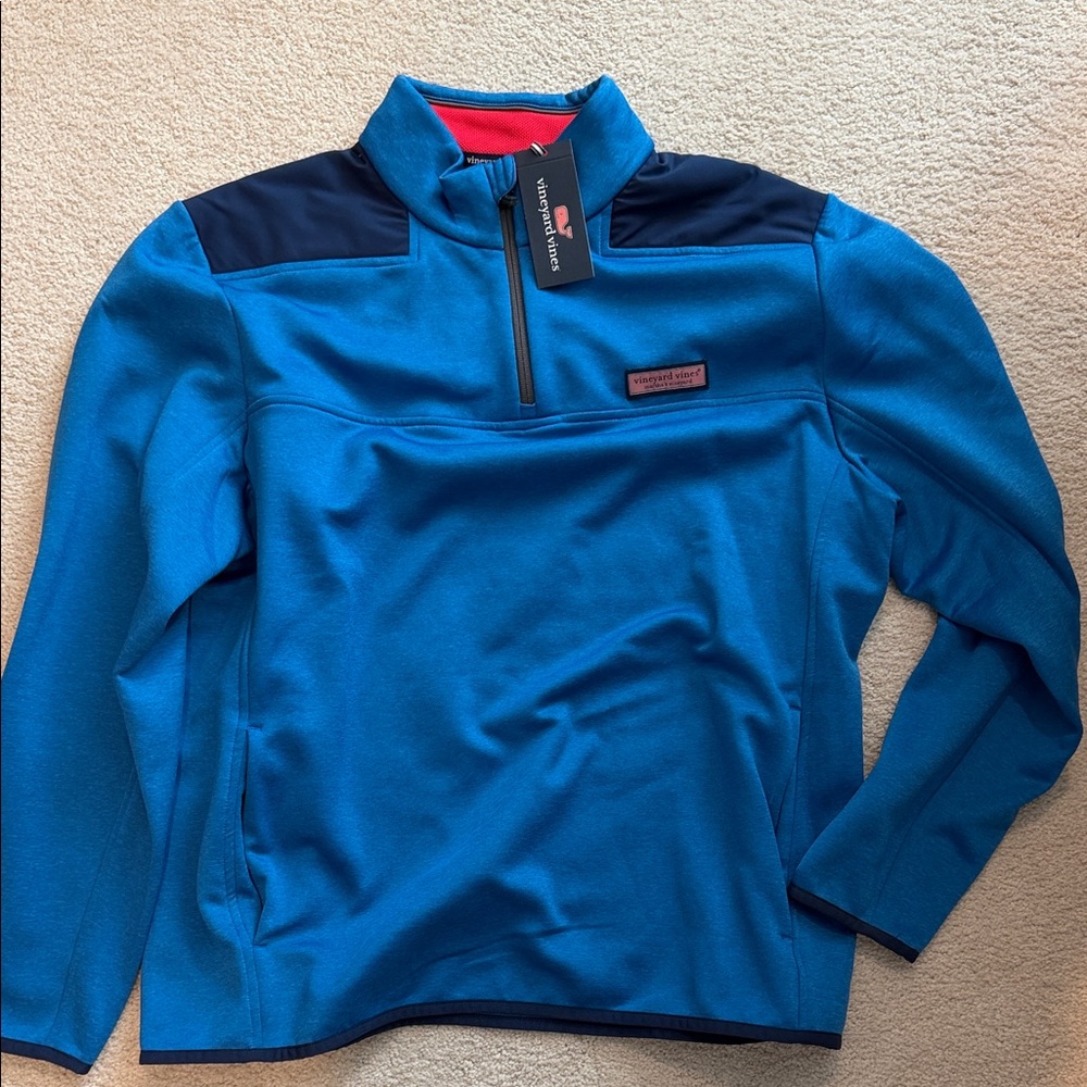 Vineyard Vines Blue and Navy Quarter-Zip Pullover